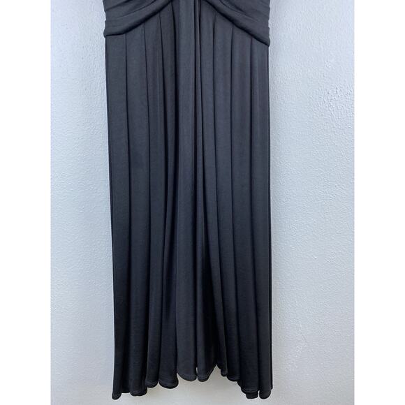 Vintage Diane Von Furstenberg Sz 4Stretch Black Ponte Blk Drape Empire Ptd Waist - Picture 3 of 14